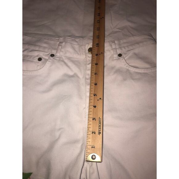 Lauren Jeans Co Size 10 White Painted Pink Flower Floral Bootcut Ralph Flawed - Picture 6 of 8